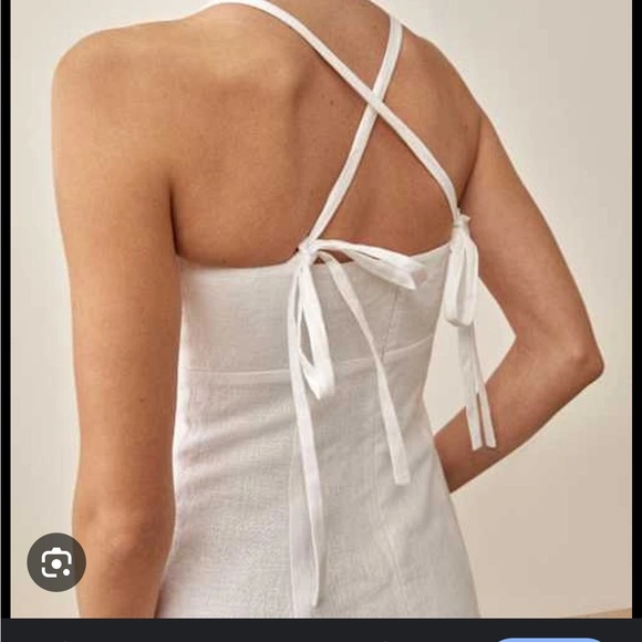 Linen maxi White Sleeveless Dress - Picture 2 of 3